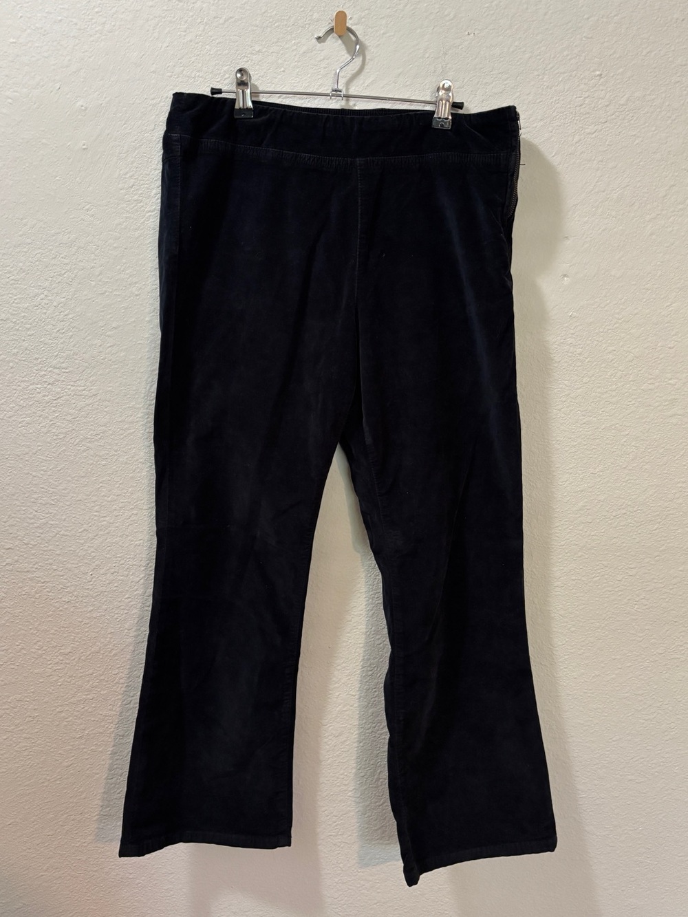 Free People Black Velvet Crop Slim Flare Pants Size Medium